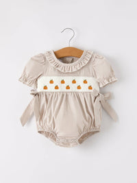 Pumpkin Smock Plaid Bubble