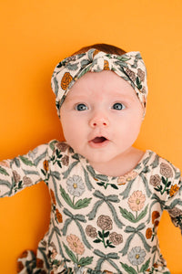 Cottage Bow Long Sleeve Bodysuit Bamboo Dress