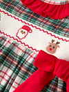 Christmas Bow Plaid Smocked Dress