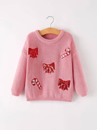 Christmas Bow Sequin Sweater