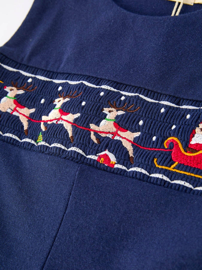 Navy Santa Sleigh Romper