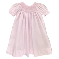 Smocked Daygown with Raglan Embroidery - Pink