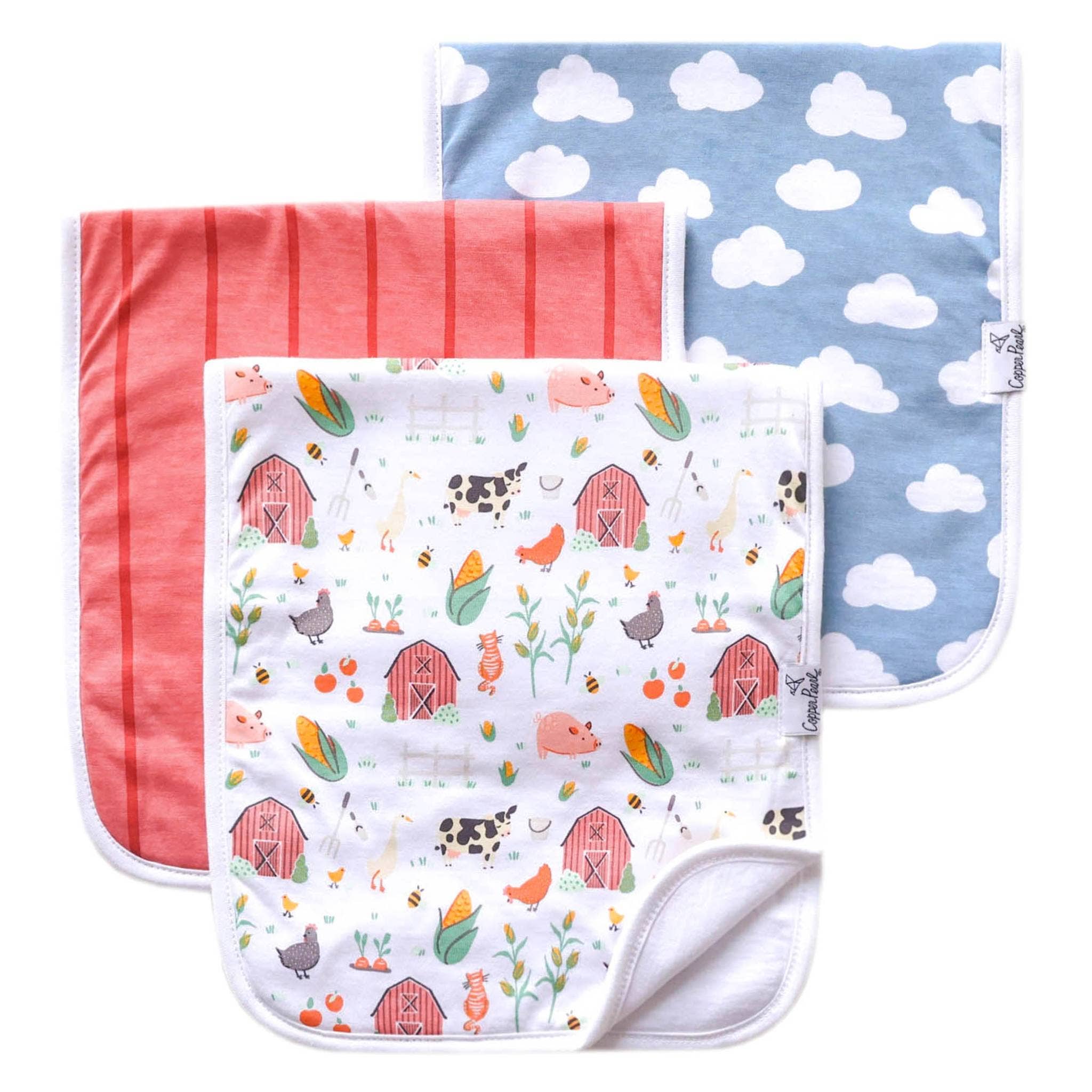 Farmstead - 3 Pack Premium Burp Cloths
