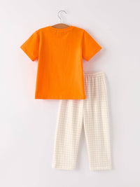 Plaid Turkey Embroidery Smocking Boys Set