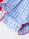 Flag Embroidered Smocked Girls Romper