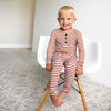Chase Brown Ribbed Two Piece Set