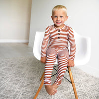 Chase Brown Ribbed Two Piece Set