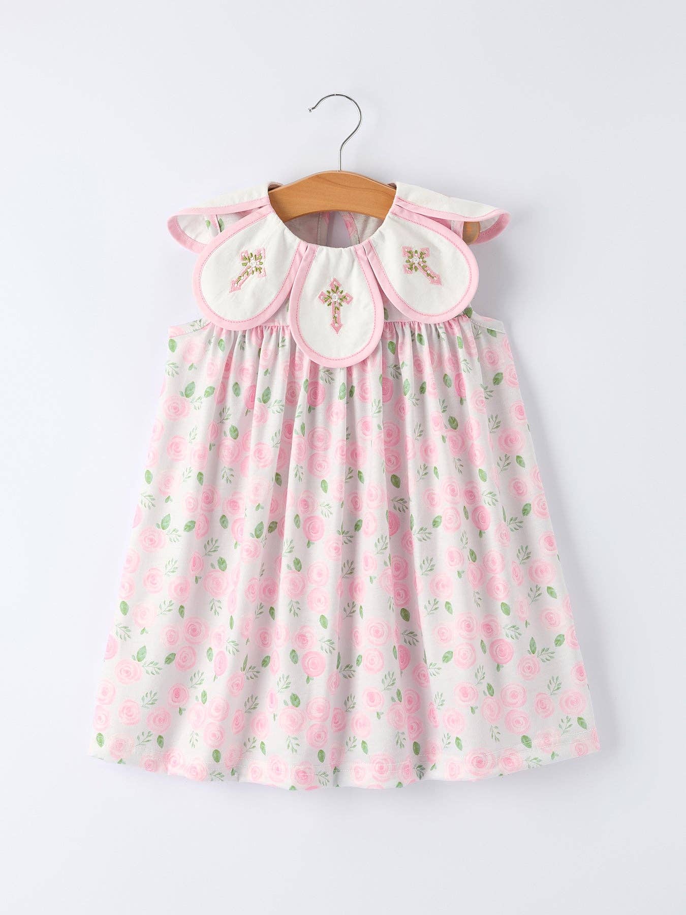 Floral Cross Girls Dress