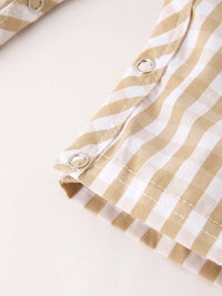 Thanksgiving Plaid Embroidery Romper