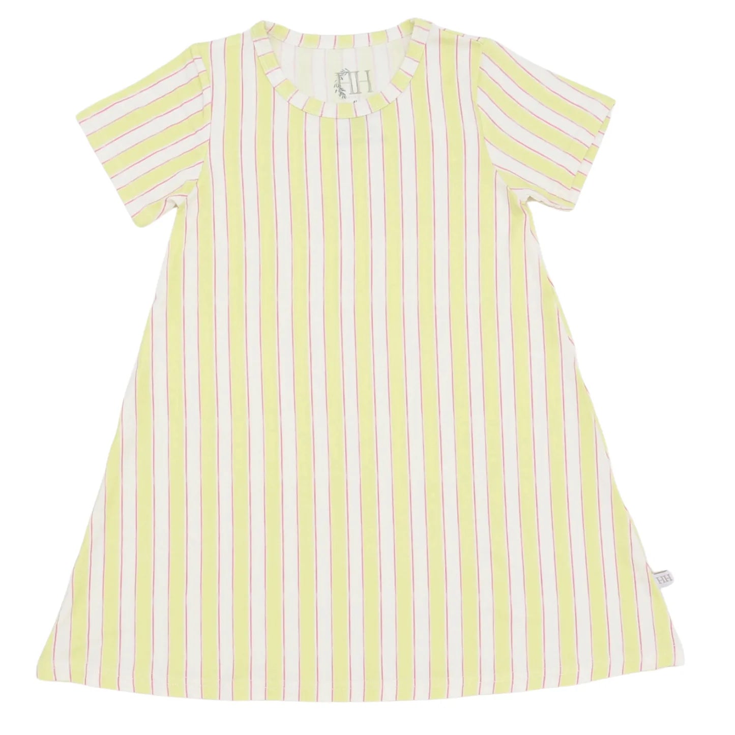 Girls Yellow Stripes Bamboo Dress