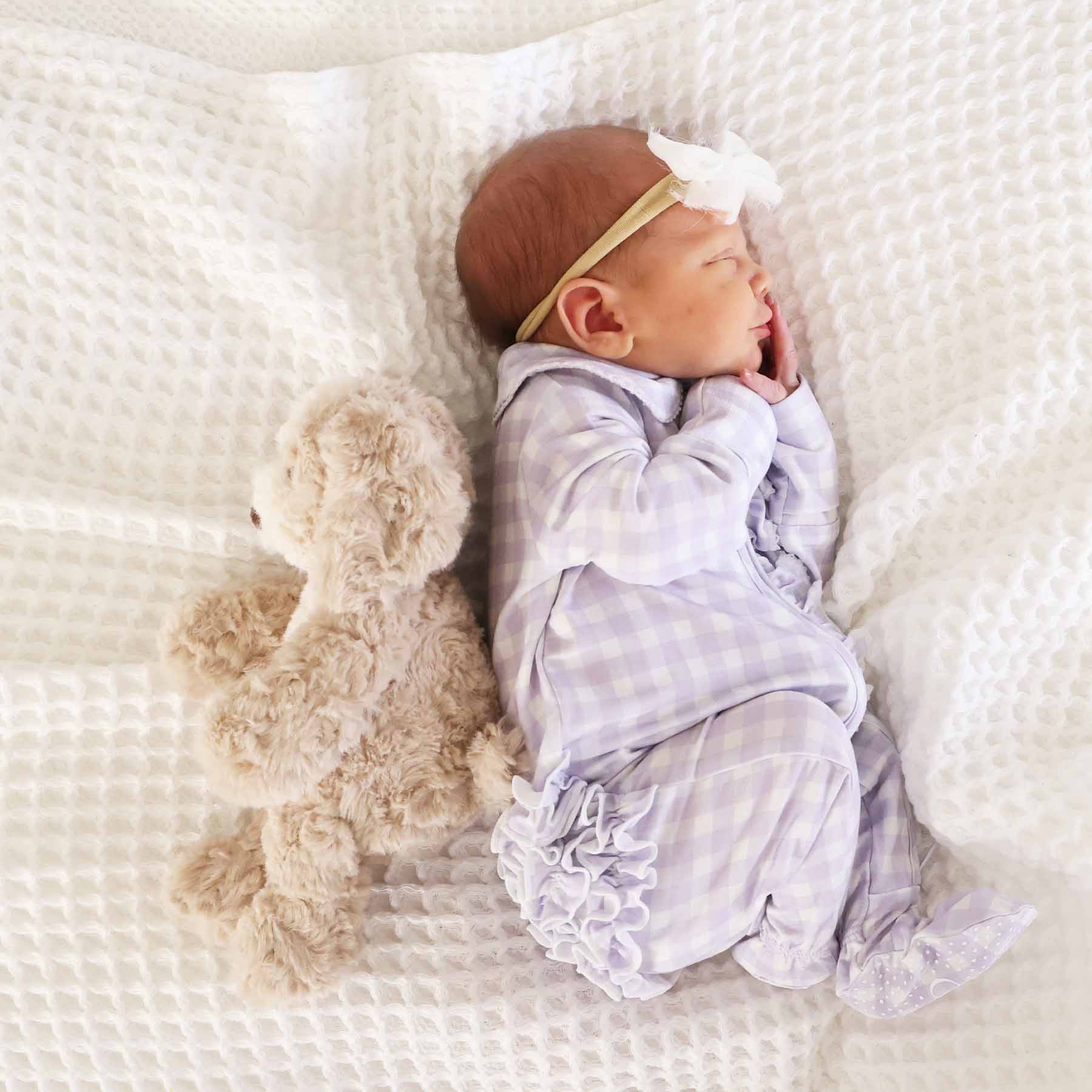 Peter Pan Collar Ruffle Zipper Footie