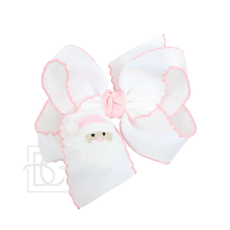 Embroidered Santa Crochet Edge Bows