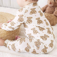 Beary Sweet Bamboo Waffle Convertible Zip Romper