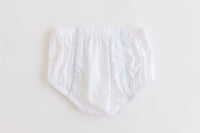 Diaper Cover - White with Blue Trim