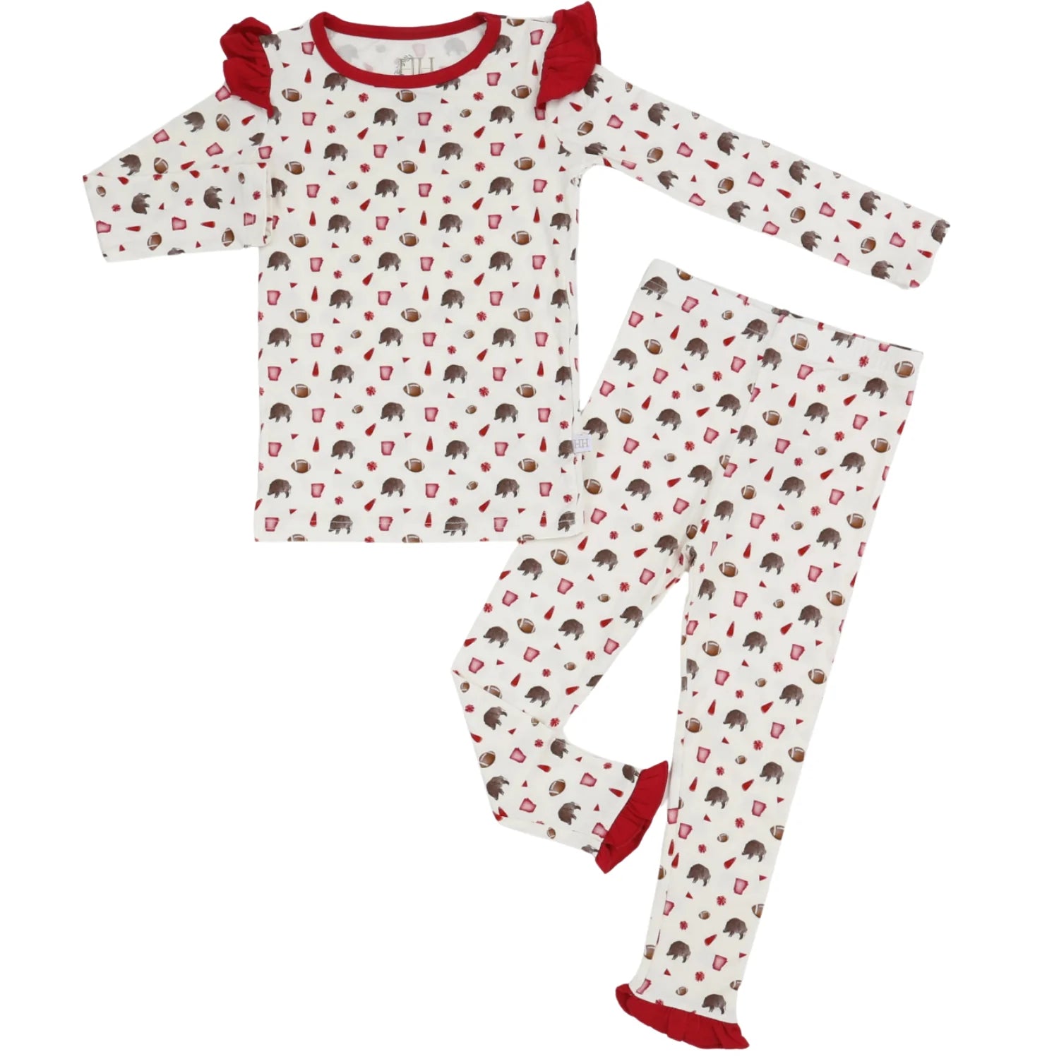 Girls Ruffle Razorback Loungewear Set
