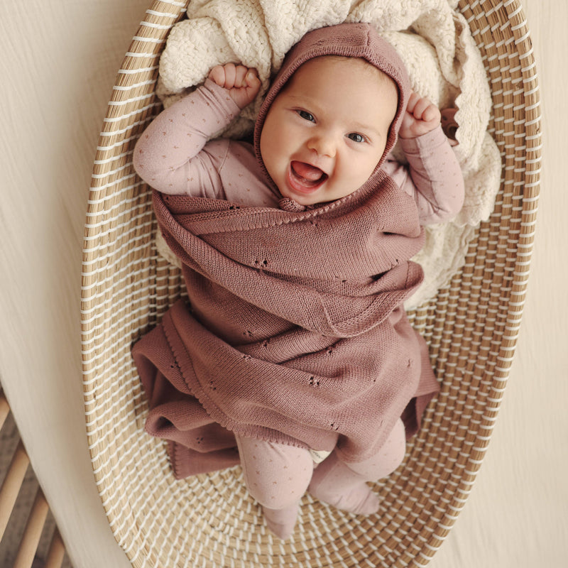 Pointelle Swaddle Receiving Baby Blanket (Mult. Colors)