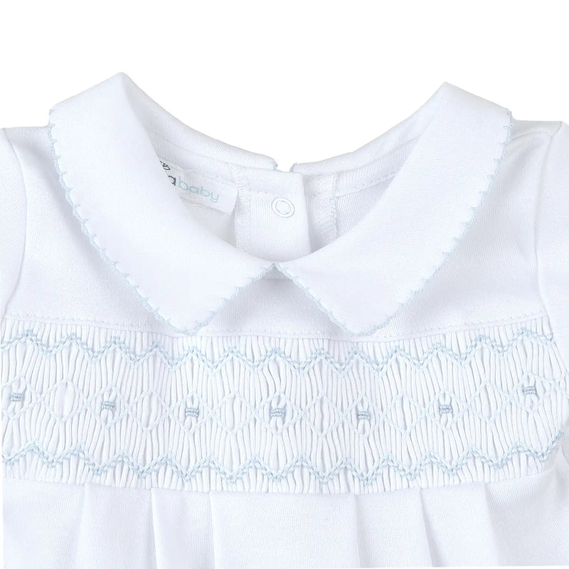 Landon's Classics Smocked Footie - Light Blue