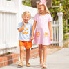 Girls Pumpkin Pocket Dress - Pink Stripe