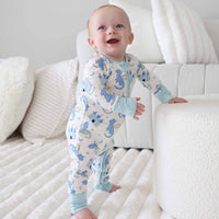 Dragon Adventure Convertible Zip Romper | Blue