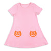 Girls Pumpkin Pocket Dress - Pink Stripe