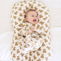 Beary Sweet Bamboo Waffle Zipper Footie