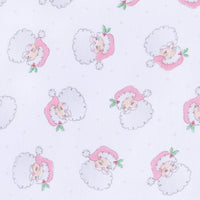 Santa Baby Print Ruffle Zip Footie - Pink