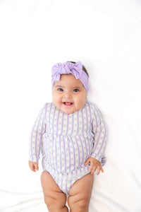 Lilac Ribbons LS Bodysuit Dress