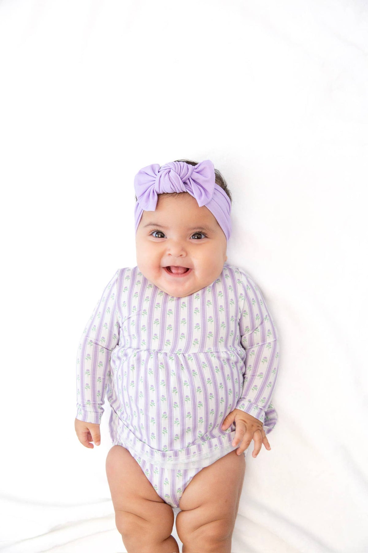 Lilac Ribbons LS Bodysuit Dress