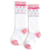 White Fair Isle Knee High Socks