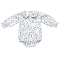 Navy Floral Scalloped Bubble