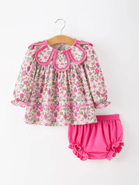 Hot Pink Floral Petals Bloomer Set