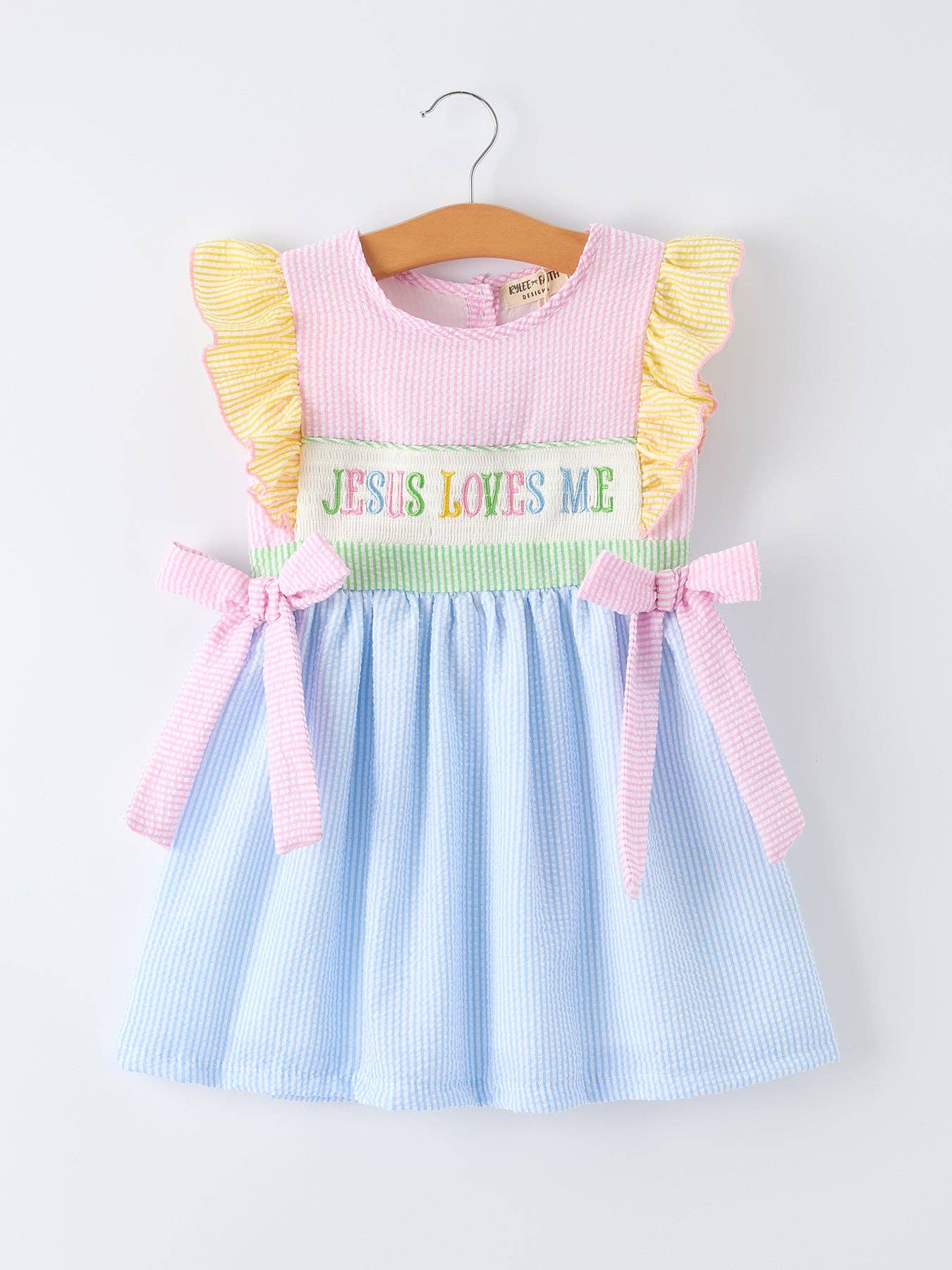 "Jesus Loves Me" Embroidered Dress