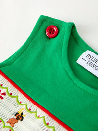 Christmas "Mean One" Embroidered Romper