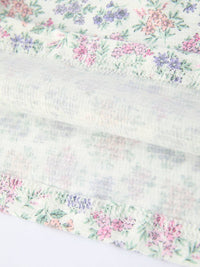 Purple Floral Embroidered Smocked Dress