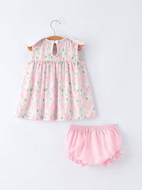 Floral Cross Bishop Christening Bloomer Set