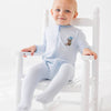 Boots and Cowboy Hat Zip Footie - Light Blue