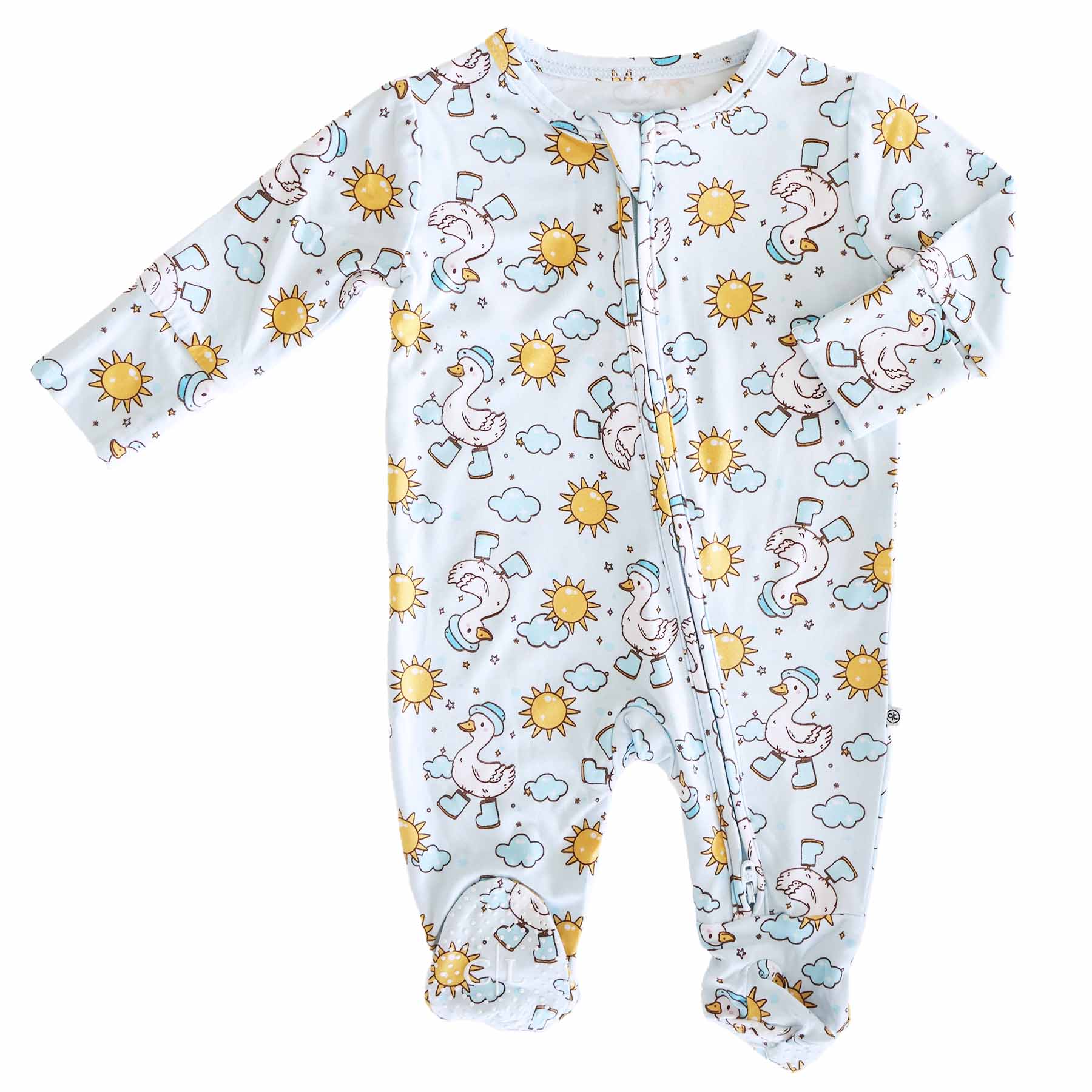 Silly Goose Zipper Footie | Blue