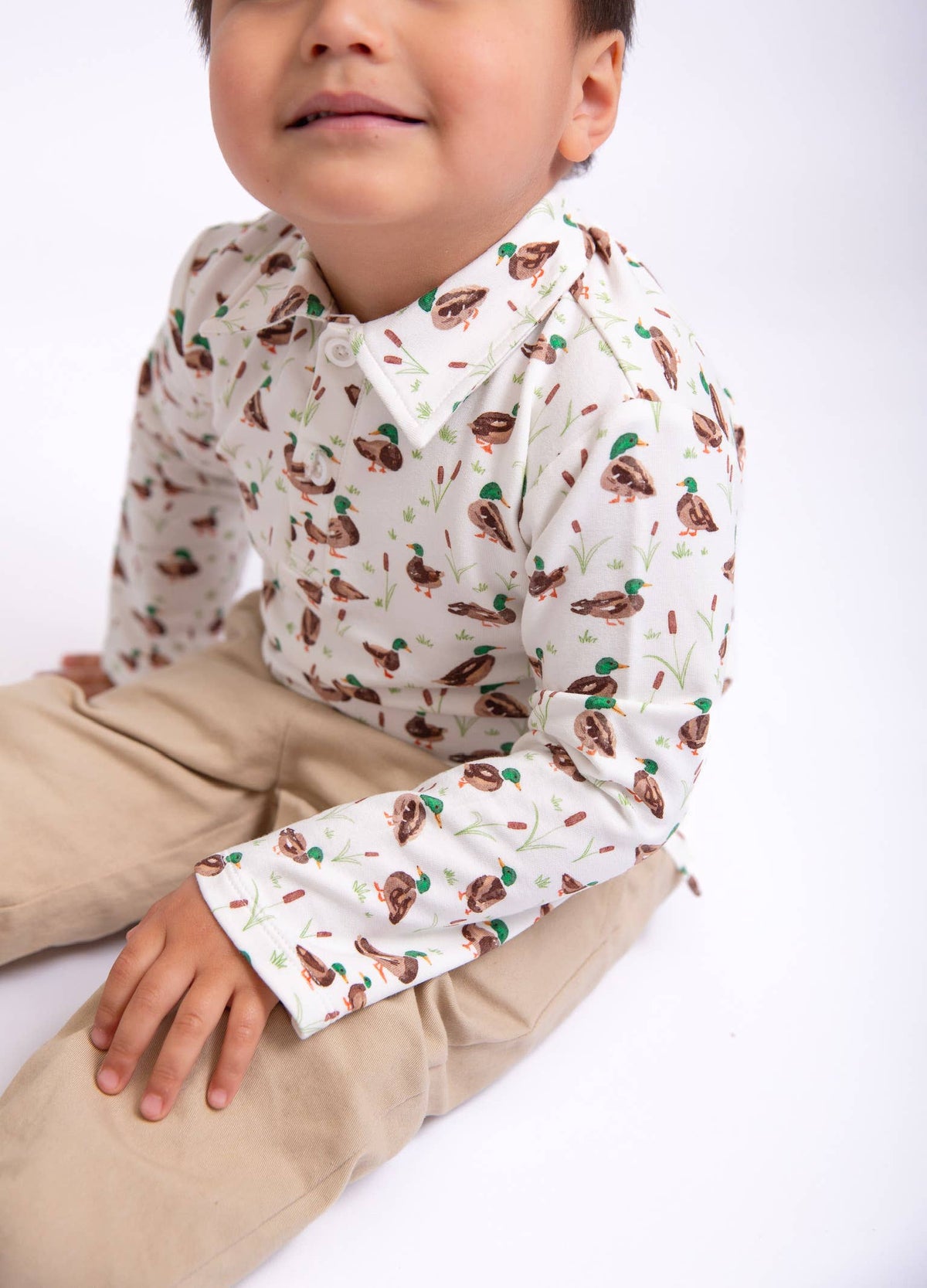 Mallard Drake Ducks- Polo Sweatshirt