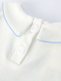 Blue Smocked Cross Bishop Christening Bloomer Set