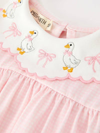 Pink Goose Ruffle Collar Bubble