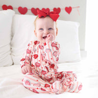 Sweet Like Candy Ruffle Zipper Footie | Pink