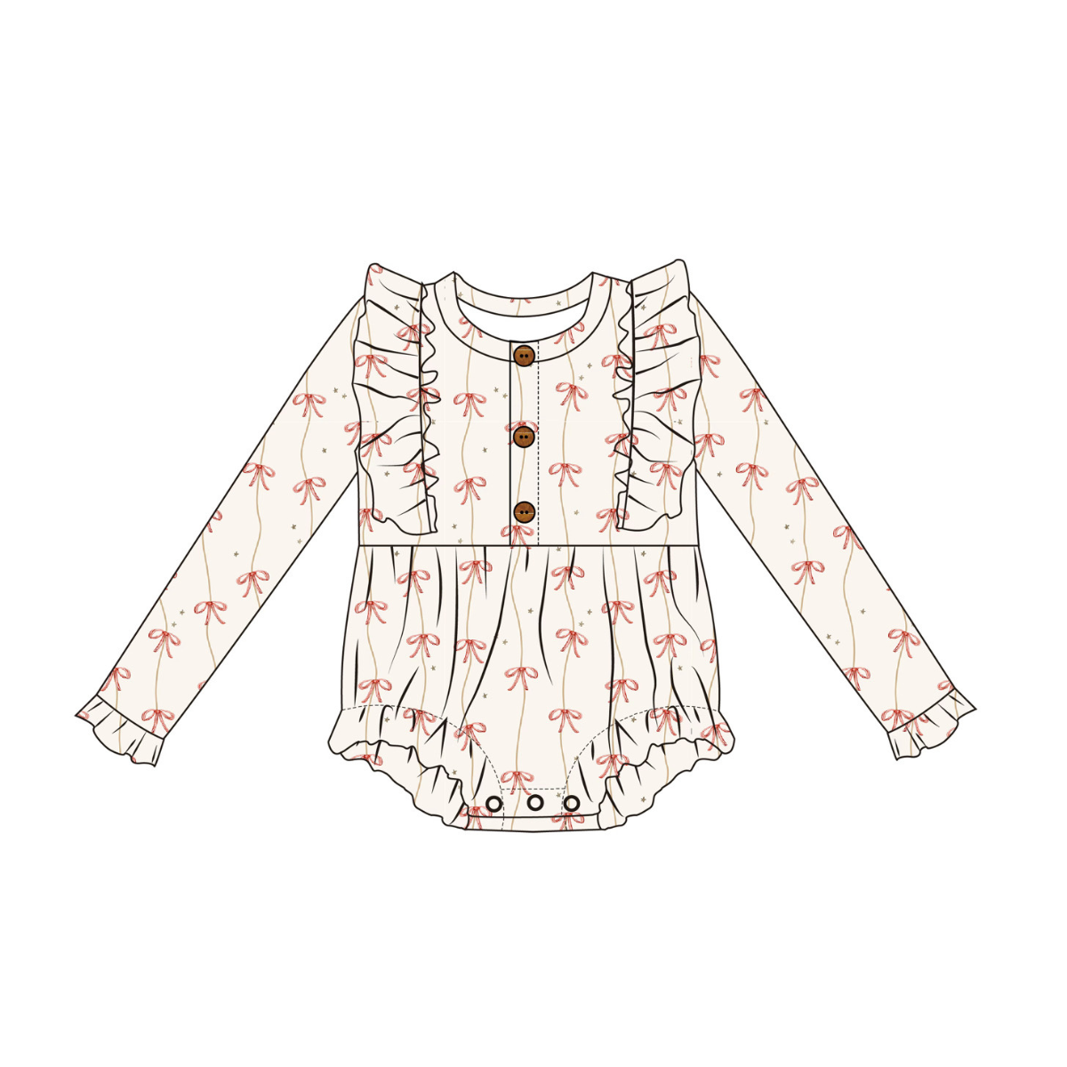 Bamboo Pinafore Ruffle Bubble Romper | Twinkle Bow