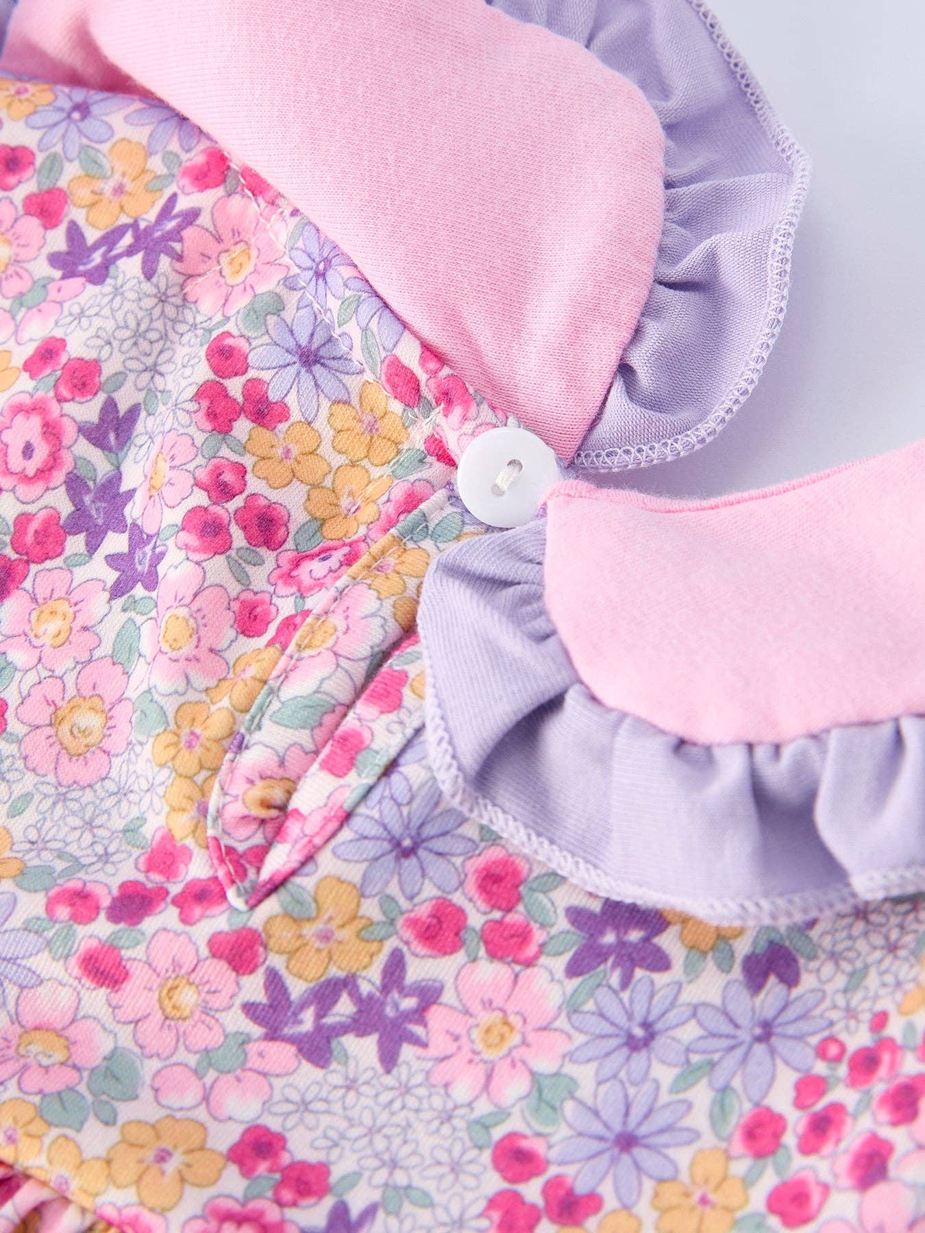 Spring Floral Bow Ruffle Dress