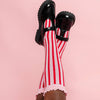 Candy Stripe Lace Top Knee High Socks