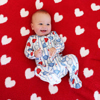 Sweet Like Candy Zipper Footie | Blue