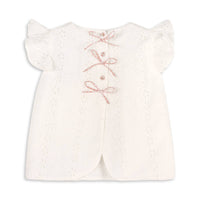 Milly Eyelet & Bow Top + Ruffled Bloomer Set
