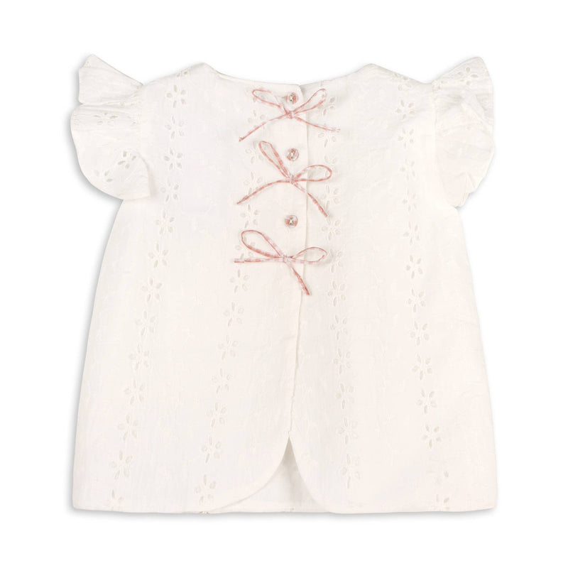 Milly Eyelet & Bow Top + Ruffled Bloomer Set