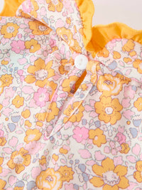 Pumpkin Floral Bubble Romper