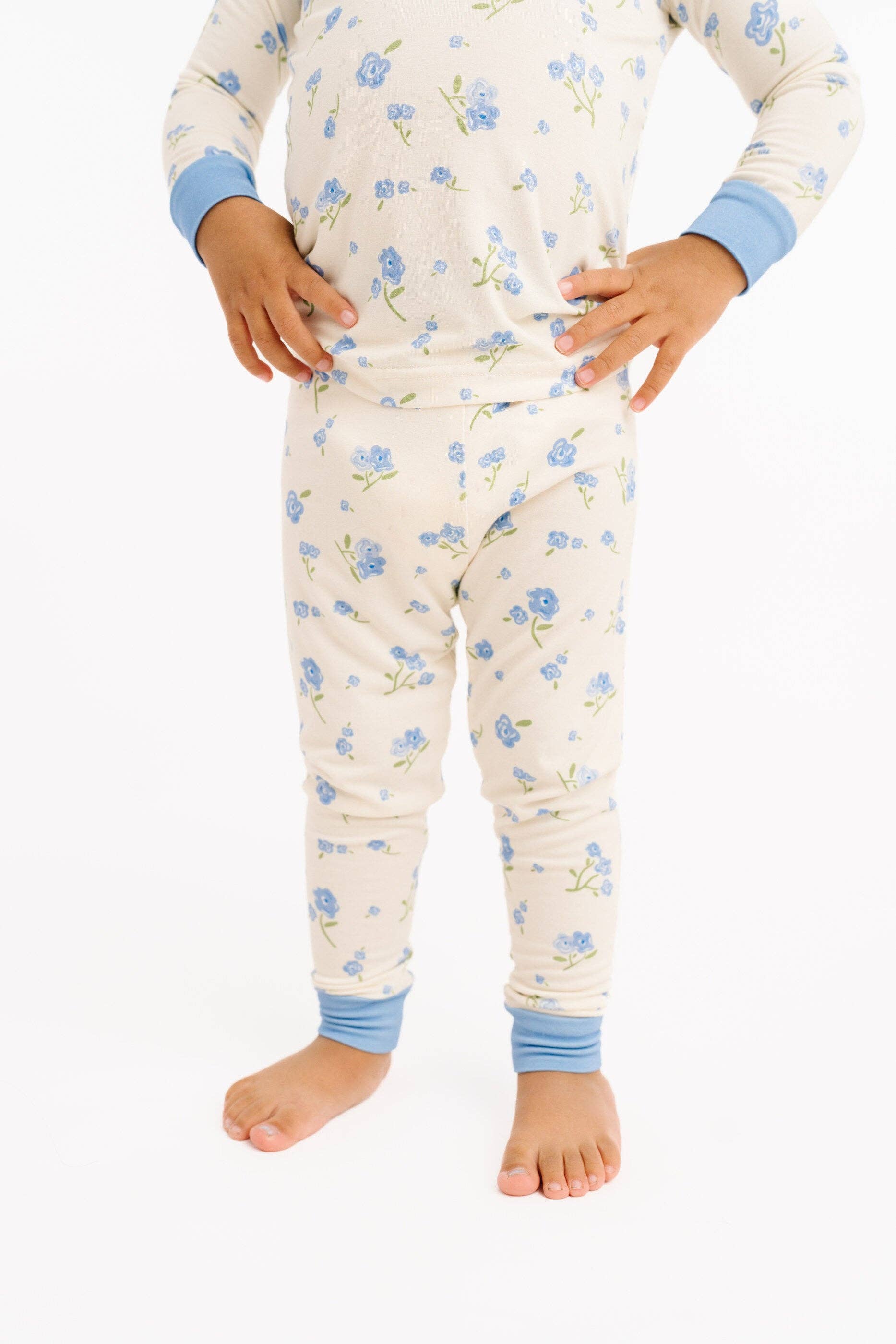 Blue Blooms Bamboo Set