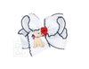 Embroidered Patriotic Crochet Edge Bow